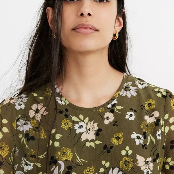 MADEWELL Georgette Peplum Top in Wildblooms - Picture 3 of 4